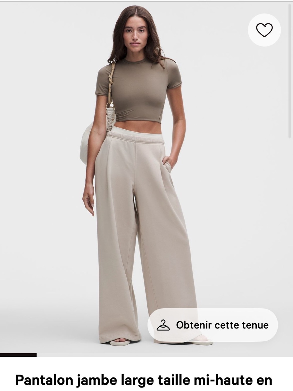 lululemon athletica Wide-Leg High-Waist Pants in Beige